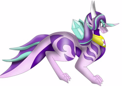 Size: 2900x2068 | Tagged: safe, artist:pd123sonic, starlight glimmer, dragon, g4, dragoness, dragonified, female, glimmerdragon, high res, simple background, solo, species swap, white background