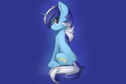 Size: 2560x1707 | Tagged: safe, artist:luneinspace, minuette, pony, unicorn, g4, female, looking at you, looking back, looking back at you, mare, sitting, solo