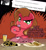 Size: 736x800 | Tagged: safe, artist:wadusher0, oc, oc only, oc:pun, earth pony, pony, ask pun, ask, calamari, food, meat, ponies eating meat, solo