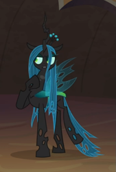 Size: 449x664 | Tagged: safe, screencap, queen chrysalis, pony, frenemies (episode), g4, cropped, female, lidded eyes, solo