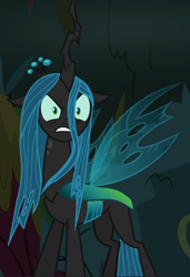 Size: 642x939 | Tagged: safe, screencap, queen chrysalis, changeling, changeling queen, g4, the mean 6, angry, cropped, female, shrunken pupils, solo