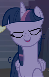 Size: 601x938 | Tagged: safe, screencap, mean twilight sparkle, pony, g4, the mean 6, cropped, eyes closed, female, open mouth, smiling, solo