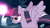 Size: 1666x936 | Tagged: safe, screencap, mean twilight sparkle, pony, g4, my little pony: friendship is magic, the mean 6, blast, cropped, evil smile, female, glowing horn, grin, horn, magic, magic blast, smiling, solo, spread wings, wings