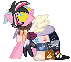 Size: 926x807 | Tagged: safe, artist:skulifuck, oc, oc only, earth pony, pony, fanfic:cupcakes, 2017, base used, cutie mark dress, earth pony oc, horn, horn necklace, implied mutilation, insanity, jewelry, necklace, open mouth, severed horn, simple background, solo, transparent background, wings