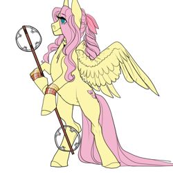 Size: 1024x1024 | Tagged: safe, artist:snowberry, fluttershy, pegasus, pony, g4, alternate hairstyle, bipedal, crossover, female, final fantasy, final fantasy vii, hoof hold, mare, ponified, sketch, standing