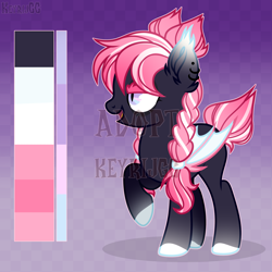 Size: 2000x2000 | Tagged: safe, artist:keyrijgg, oc, bat pony, pony, adoptable, art, auction, high res, pink, reference sheet, simple background, watermark