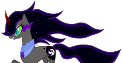 Size: 1333x688 | Tagged: safe, artist:traveleraoi, oc, oc only, oc:somber moon, pony, unicorn, base used, female, mare, offspring, parent:king sombra, parent:nightmare moon, parents:sombramoon, simple background, solo, sombra eyes, transparent background