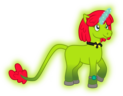 Size: 5092x4000 | Tagged: safe, artist:melisareb, oc, oc only, oc:radiante radium, object pony, original species, pony, radioactive pony, unicorn, .svg available, absurd resolution, barely pony related, clairev, female, glowing, glowing body, glowing horn, horn, inkscape, klara viskova, looking up, magic, mare, ponified, radioactive, simple background, solo, style emulation, transparent background, vector, watch