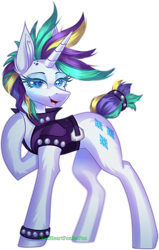 Size: 1347x2120 | Tagged: safe, artist:redheartponiesfan, rarity, pony, g4, alternate hairstyle, female, punk, raripunk, simple background, solo, transparent background