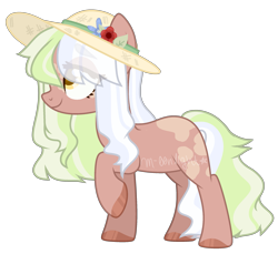 Size: 2455x2248 | Tagged: safe, alternate version, artist:m-00nlight, oc, oc only, earth pony, pony, commission, female, hat, high res, mare, simple background, solo, transparent background