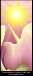 Size: 1158x2660 | Tagged: safe, artist:bonaxor, princess celestia, pony, g4, bookmark, female, pink-mane celestia, solo, sun