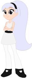 Size: 186x444 | Tagged: safe, artist:selenaede, artist:user15432, human, equestria girls, g4, barely eqg related, base used, bell (the powerpuff girls), cartoon network, clothes, crossed arms, crossover, dress, equestria girls style, equestria girls-ified, headband, leggings, shoes, solo, the powerpuff girls, white dress