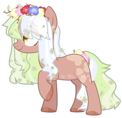 Size: 2331x2248 | Tagged: safe, alternate version, artist:m-00nlight, oc, oc only, earth pony, pony, commission, female, floral head wreath, flower, high res, mare, simple background, solo, transparent background