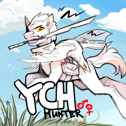 Size: 1200x1200 | Tagged: safe, artist:jekeita, oc, auction, commission, hunter, your character here