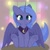 Size: 1024x1024 | Tagged: safe, artist:zokkili, princess luna, alicorn, pony, colored pupils, cute, daaaaaaaaaaaw, feathered wings, female, filly, looking at you, lunabetes, sitting, smiling, solo, spread wings, weapons-grade cute, wings, woona, younger, zokkili is trying to murder us
