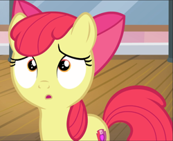 Size: 1153x940 | Tagged: safe, screencap, apple bloom, earth pony, pony, g4, on your marks, cropped, female, reaction image, solo