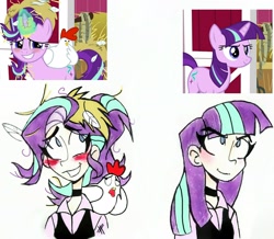 Size: 2453x2139 | Tagged: safe, artist:citi, screencap, starlight glimmer, human, g4, harvesting memories, my little pony: friendship is forever, blushing, high res, humanized, scene interpretation, screencap reference, starlight sparkle, traditional art