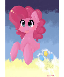 Size: 835x1000 | Tagged: safe, artist:kryssixx, pinkie pie, earth pony, pony, g4, :p, bust, cute, cutie mark, diapinkes, female, mare, solo, tongue out