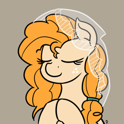 Size: 1240x1240 | Tagged: safe, artist:mkogwheel, pear butter, earth pony, pony, g4, birthday gift, bust, dorime, eyes closed, female, hooves together, mare, portrait, religious, solo