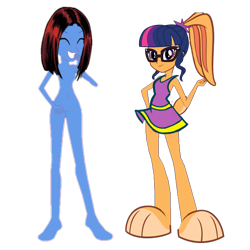 Size: 2289x2289 | Tagged: safe, edit, sci-twi, twilight sparkle, equestria girls, g4, 1000 hours in ms paint, 1000 years in photoshop, body swap, carla castañeda, high res, lola bunny, simple background, transparent background