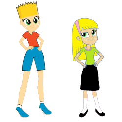 Size: 2289x2289 | Tagged: safe, edit, applejack, equestria girls, g4, 1000 hours in ms paint, 1000 years in photoshop, bart simpson, claudia motta, high res, simple background, transparent background