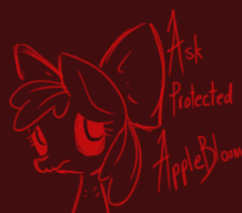 Size: 218x192 | Tagged: safe, apple bloom, earth pony, pony, undead, zombie, zombie pony, story of the blanks, g4, blanked apple bloom, bow, depressed, female, filly, hair bow, protected apple bloom, sad, scared, tumblr