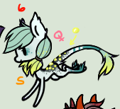 Size: 169x154 | Tagged: safe, artist:glitterring, oc, oc only, earth pony, pony, chibi, earth pony oc, female, hoof fluff, leonine tail, mare, offscreen character, simple background, text