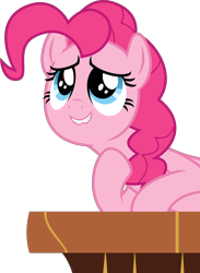 Size: 4000x5463 | Tagged: safe, artist:melisareb, pinkie pie, earth pony, pony, cakes for the memories, g4, spoiler:cakes for the memories, spoiler:mlp friendship is forever, .svg available, absurd resolution, bust, cute, diapinkes, female, inkscape, looking up, mare, simple background, solo, table, transparent background, vector