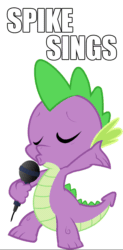 Size: 660x1340 | Tagged: safe, spike, g4, aivo, animated, avo, microphone, never gonna give you up, pony preservation project, singing, song, song cover, sound, sound only, webm