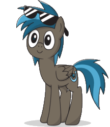 Size: 1724x2000 | Tagged: safe, artist:le-23, oc, oc only, oc:going lucky, pegasus, pony, animated, gif, male, simple background, solo, stallion, style emulation, sunglasses, transparent background