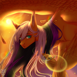 Size: 3000x3000 | Tagged: safe, artist:lastaimin, oc, oc only, oc:blits, pegasus, pony, female, high res, mare, solo, sun