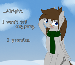 Size: 1000x869 | Tagged: safe, artist:phoenixswift, oc, oc only, oc:fuselight, pegasus, pony, ask peppermint pattie, clothes, male, scarf, solo, stallion