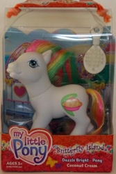 Size: 534x800 | Tagged: safe, photographer:relcelestia, coconut cream (g3), g3, brush, dazzle bright pony, irl, packaging, photo, toy