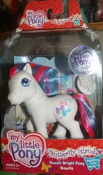 Size: 583x986 | Tagged: safe, photographer:lilcricketnoise, bowtie (g3), g3, brush, dazzle bright pony, irl, packaging, photo, toy
