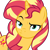 Size: 1080x1080 | Tagged: safe, artist:mysteriousshine, edit, edited screencap, screencap, sunset shimmer, pony, unicorn, equestria girls, equestria girls specials, g4, my little pony equestria girls: better together, my little pony equestria girls: forgotten friendship, background removed, cropped, eyelashes, female, looking at you, looking back, looking back at you, mare, not a vector, pouting, simple background, solo, transparent background, unamused