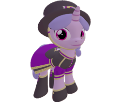 Size: 853x720 | Tagged: safe, artist:topsangtheman, sea swirl, seafoam, pony, unicorn, g4, 3d, clothes, female, hat, looking at you, simple background, solo, source filmmaker, transparent background, uniform