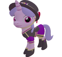 Size: 783x720 | Tagged: safe, artist:topsangtheman, sea swirl, seafoam, pony, unicorn, g4, 3d, clothes, female, hat, looking at you, simple background, solo, source filmmaker, transparent background, uniform