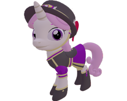 Size: 903x720 | Tagged: safe, artist:topsangtheman, twinkleshine, pony, unicorn, g4, 3d, clothes, female, hat, looking at you, simple background, solo, source filmmaker, transparent background, uniform