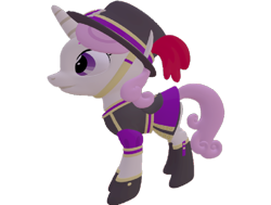 Size: 954x720 | Tagged: safe, artist:topsangtheman, twinkleshine, pony, unicorn, g4, 3d, clothes, female, hat, simple background, solo, source filmmaker, transparent background, uniform