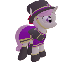 Size: 855x720 | Tagged: safe, artist:topsangtheman, twinkleshine, pony, unicorn, g4, 3d, clothes, female, hat, simple background, solo, source filmmaker, transparent background, uniform