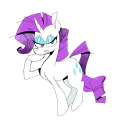 Size: 767x793 | Tagged: safe, artist:burgersuplex, rarity, pony, unicorn, g4, female, lidded eyes, looking at you, mare, simple background, smiling, solo, white background