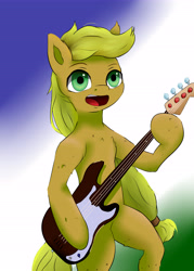 Size: 4530x6320 | Tagged: safe, artist:guatergau5, earth pony, pony, electric guitar, guitar, musical instrument, open mouth