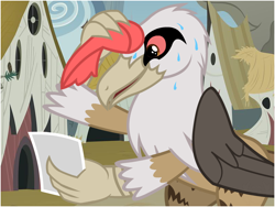 Size: 800x600 | Tagged: safe, artist:flash equestria photography, oc, oc only, oc:grimm tales, griffon, griffon oc, meme, photo, solo, sweat, sweating profusely, sweating towel guy