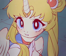 Size: 3500x3000 | Tagged: safe, artist:amo, alicorn, pony, ambiguous facial structure, female, high res, mare, open mouth, ponified, sailor moon, sailor moon (series), sailor moon redraw meme, solo, tsukino usagi