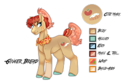 Size: 3121x2113 | Tagged: safe, artist:x-dainichi-x, oc, oc only, oc:ginger bread, earth pony, pony, bandaid, female, high res, mare, offspring, parent:big macintosh, parent:sugar belle, parents:sugarmac, reference sheet, simple background, solo, transparent background