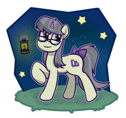 Size: 1061x987 | Tagged: safe, artist:magic horse, oc, oc only, oc:aster vega, pony, unicorn, bow, glasses, night, simple background, stars, tail bow, transparent background