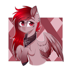 Size: 1060x1060 | Tagged: safe, artist:paintpalet35, oc, oc only, pegasus, pony, abstract background, bandana, female, mare, simple background, solo, transparent background