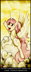 Size: 1137x2658 | Tagged: safe, artist:bonaxor, princess celestia, alicorn, pony, g4, cloud, female, flying, pink-mane celestia, solo, younger