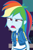 Size: 636x958 | Tagged: safe, screencap, rainbow dash, dashing through the mall, equestria girls, equestria girls specials, g4, my little pony equestria girls: better together, my little pony equestria girls: holidays unwrapped, canterlot mall, clothes, cloud, cropped, cute, dashabetes, female, geode of super speed, hoodie, jacket, jewelry, lidded eyes, magical geodes, necklace, pockets, rainbow, rainbow dash is not amused, shirt, short sleeves, store, t-shirt, talking, thunderbolt, unamused