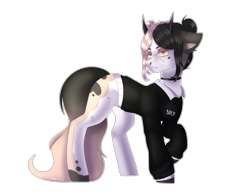 Size: 2560x2000 | Tagged: safe, artist:hicoojoo, oc, oc only, earth pony, pony, clothes, female, high res, horns, mare, shirt, simple background, solo, transparent background